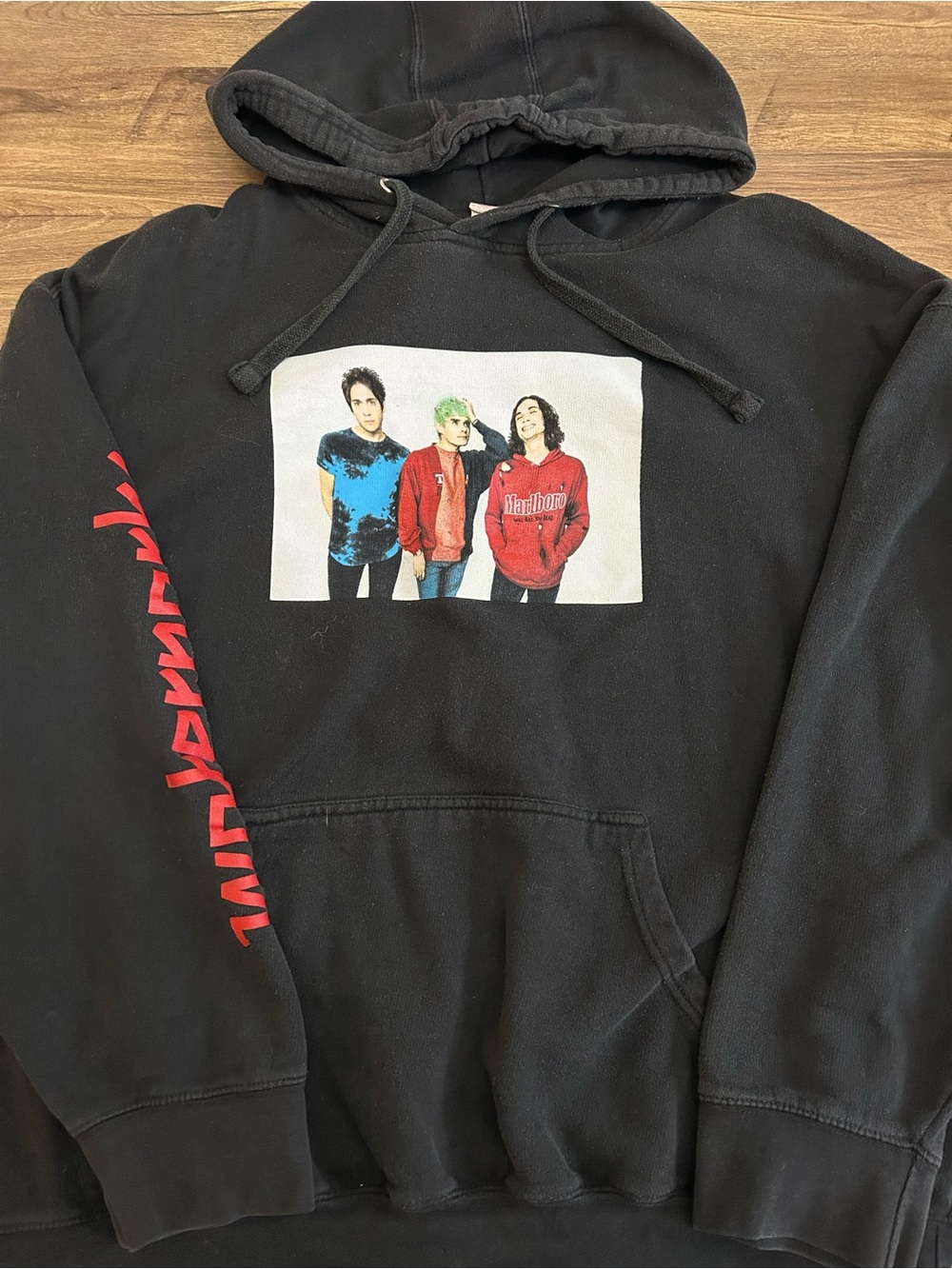 RARE Waterparks Band Hoodie Marlboro Photo Sleeve Logo Black 2XL